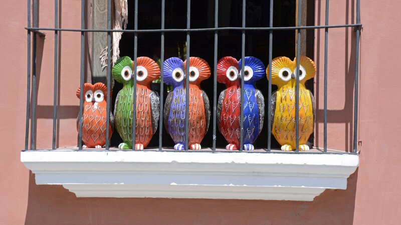 Colorful Owl Figurines — Orange