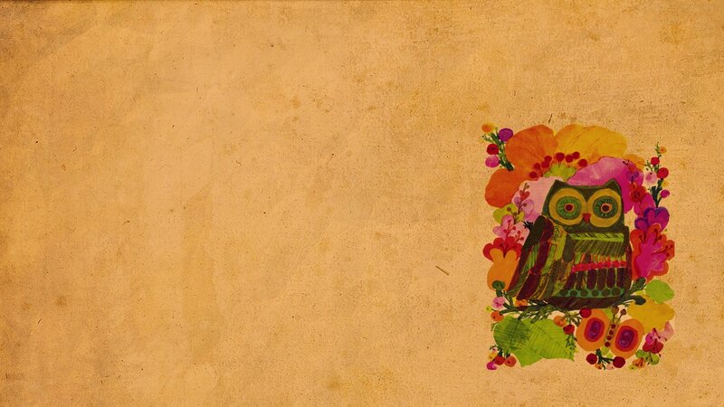 colorful owl with flowers