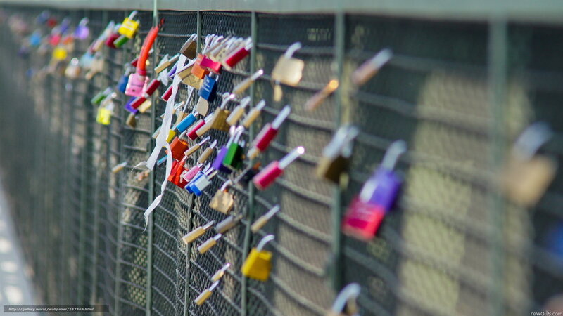 Colorful Padlocks on Fence