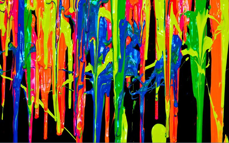 Colorful Paint Drips — Blue, Vibrant