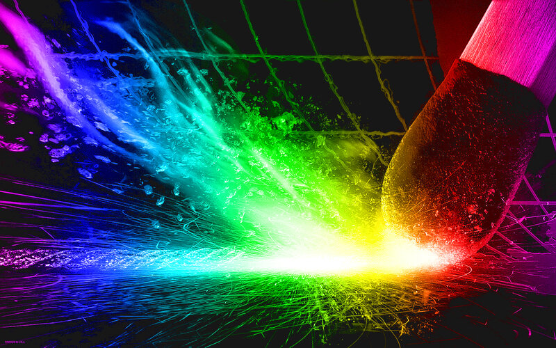 Colorful paint explosion