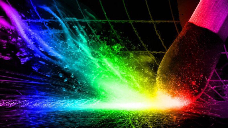 colorful paint explosion