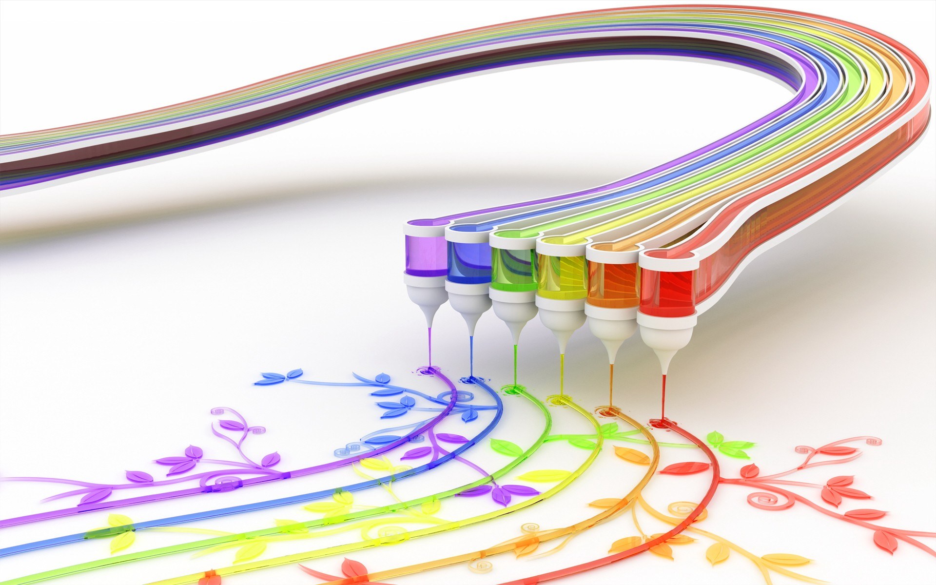 Colorful paint pens drawing