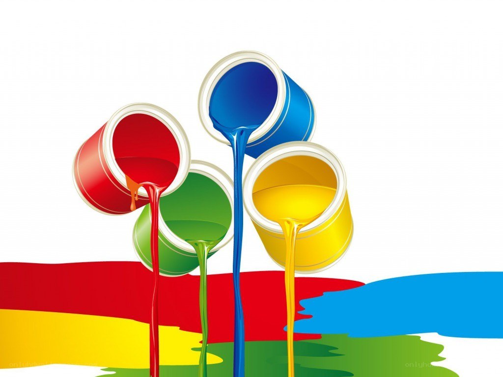 colorful paint pouring