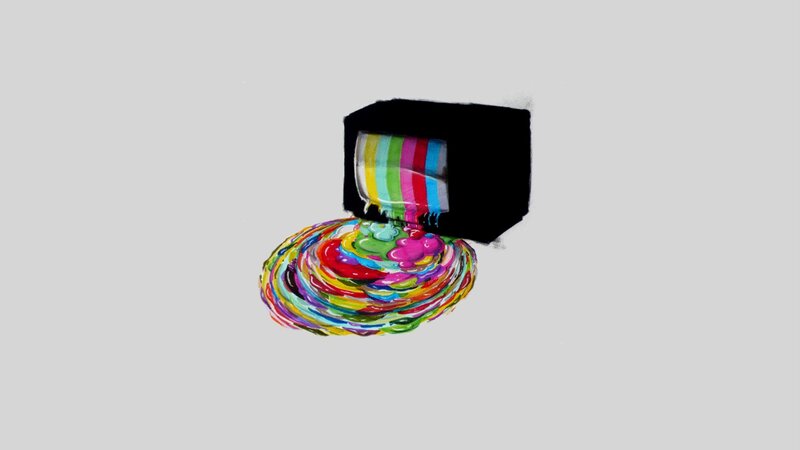 Colorful Paint Spill — Black