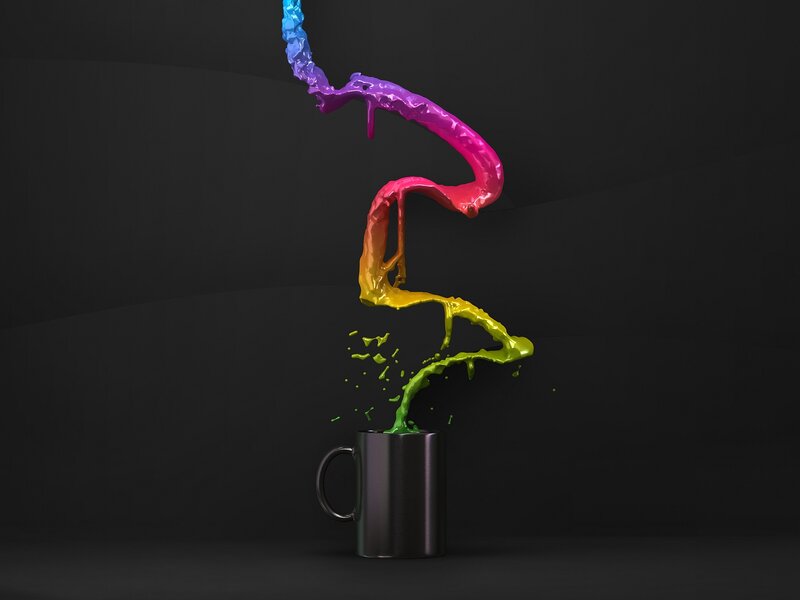 Colorful Paint Splash — Black, Dynamic