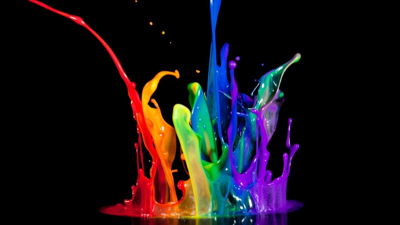 Colorful Paint Splash — Red, Dynamic, Photograph