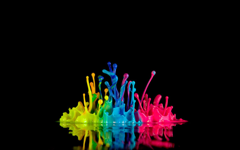 colorful paint splashes