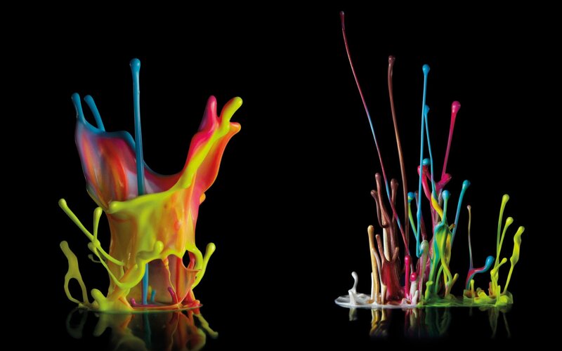 Colorful paint splashes