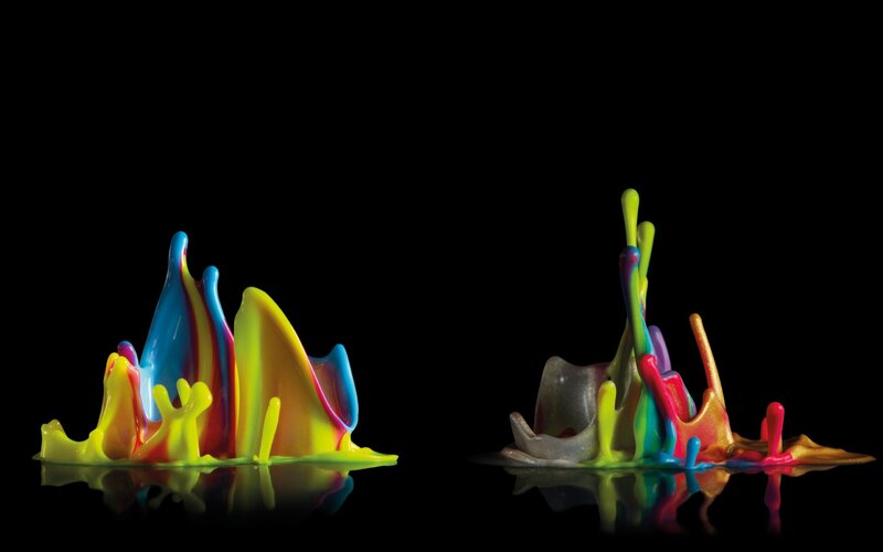 Colorful paint splashes