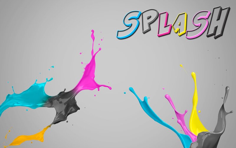 colorful paint splashes