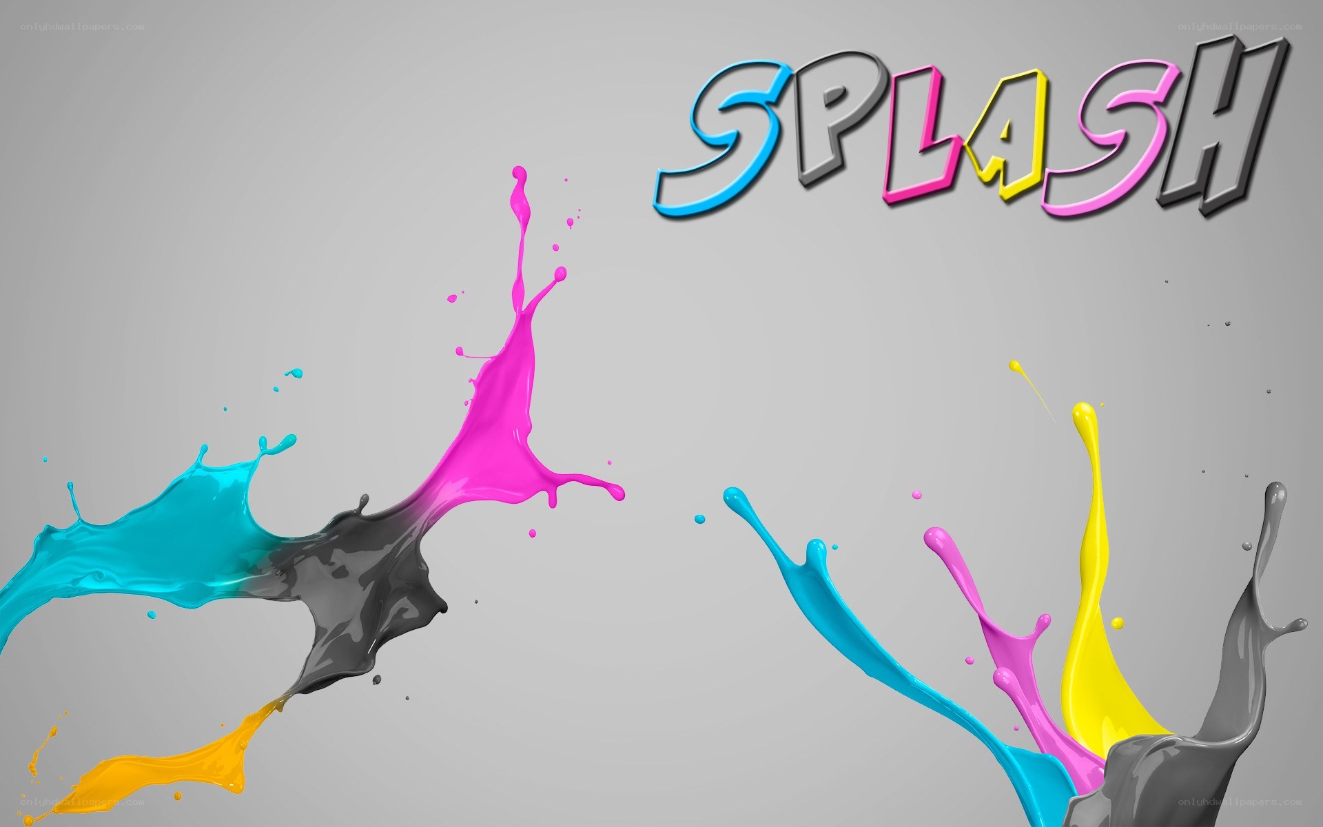 colorful paint splashes