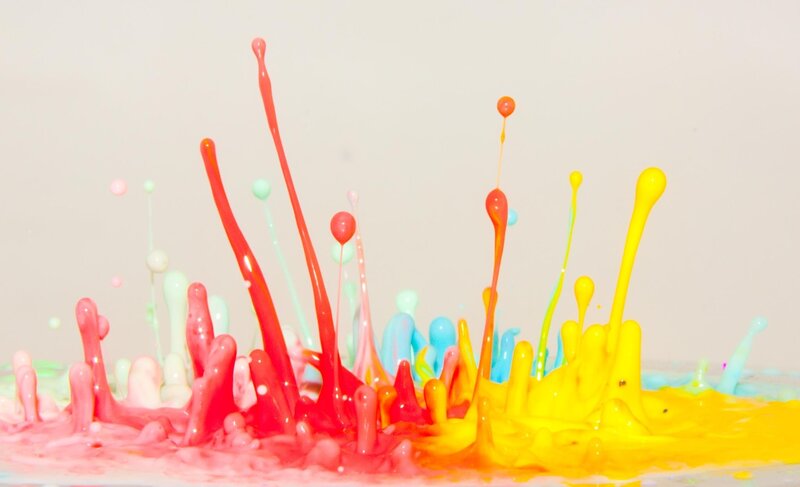 Colorful paint splashes