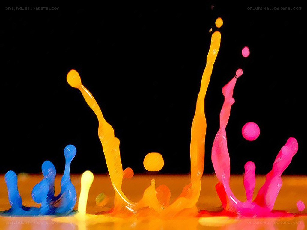 Colorful paint splashes