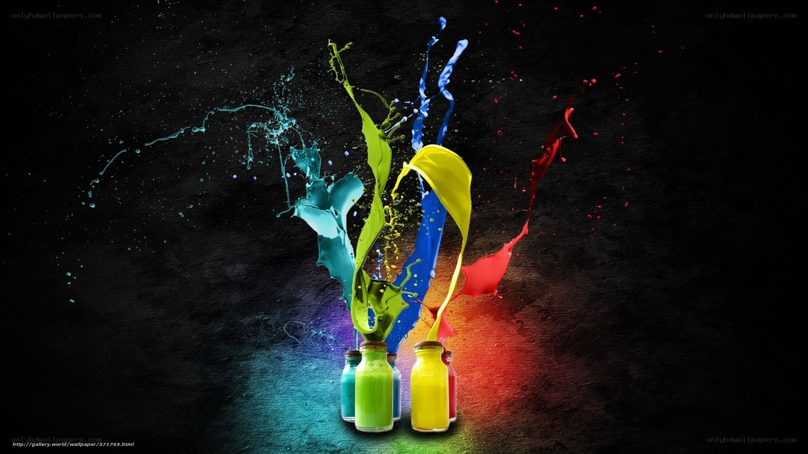 Colorful paint splashes