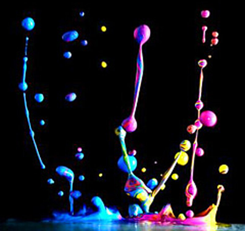 colorful paint splashes