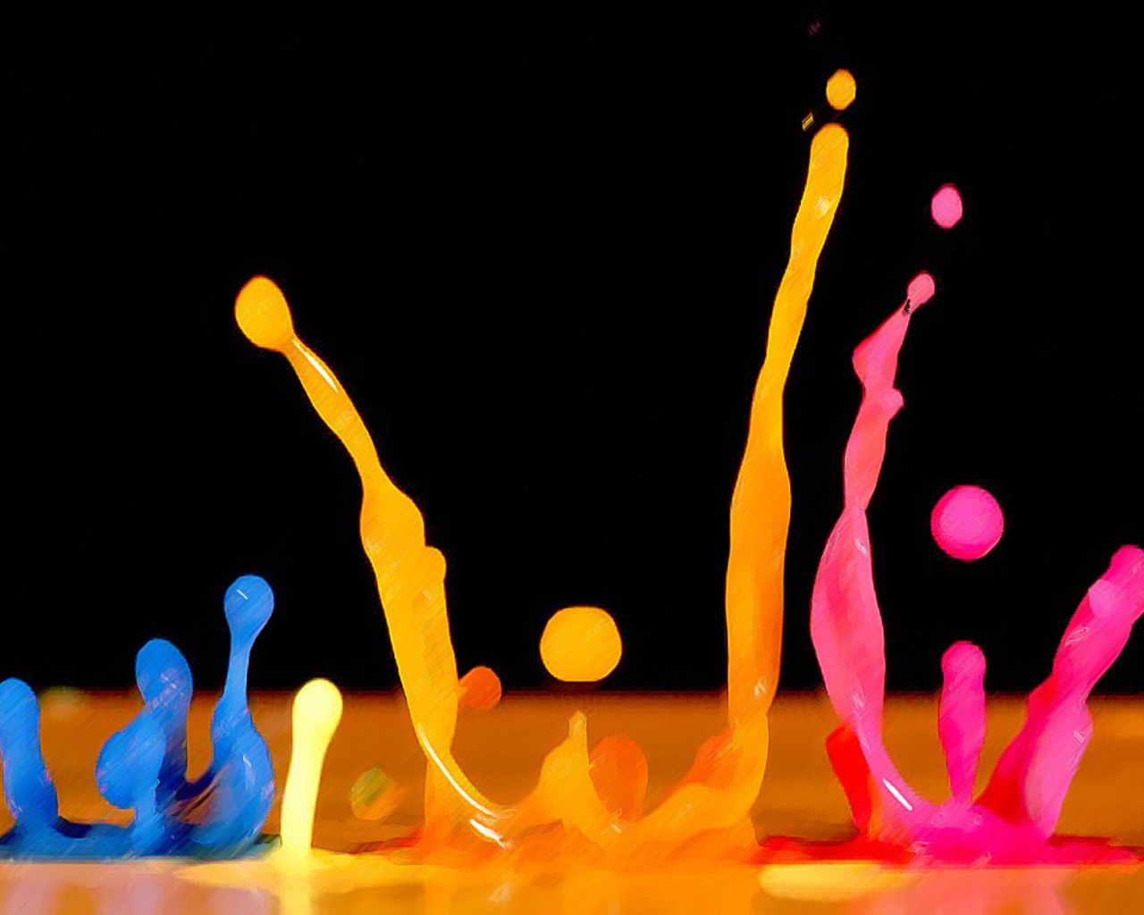 Colorful paint splashes