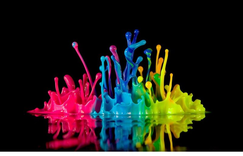 Colorful paint splashes