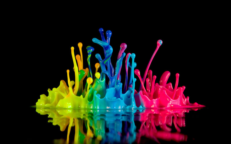 Colorful paint splashes
