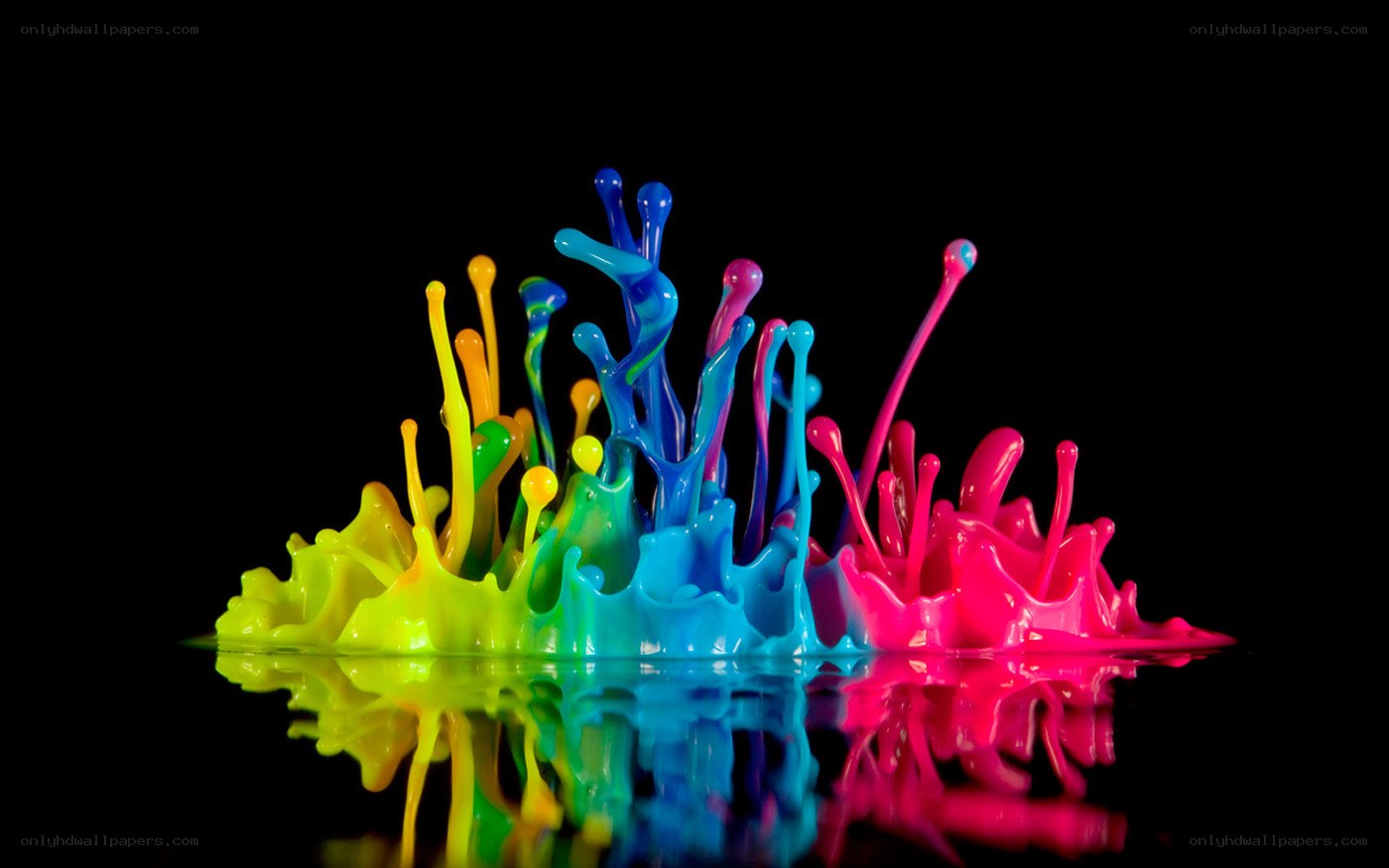 Colorful paint splashes