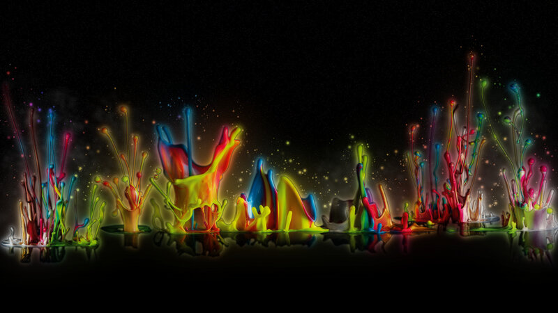 colorful paint splashes
