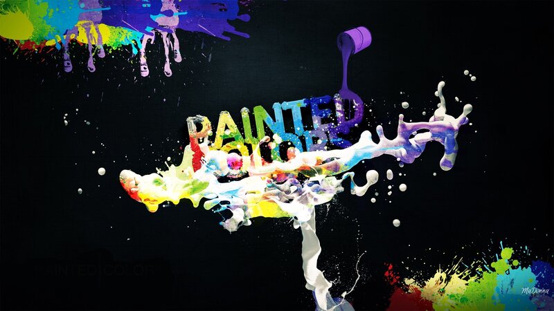 Colorful Paint Splashes — Black, Vibrant