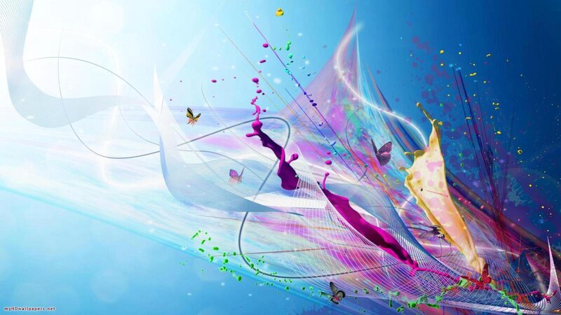 Colorful Paint Splashes — Blue