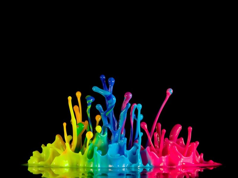Colorful Paint Splashes — Blue, Vibrant