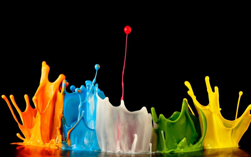Colorful Paint Splashes — Orange