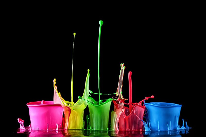Colorful Paint Splashes — Pink, Dynamic