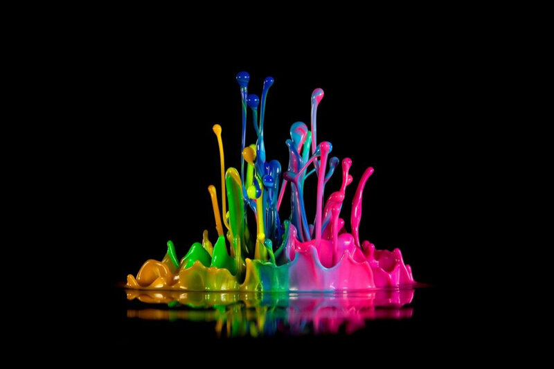 Colorful Paint Splashes — Pink