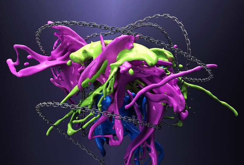 Colorful Paint Splashes — Purple