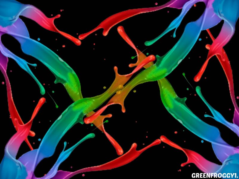 Colorful Paint Splashes — Red, Vibrant, Digital Art