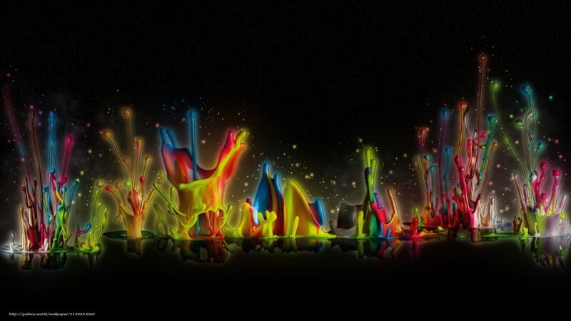 Colorful paint splashes
