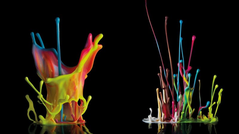 Colorful Paint Splashes — Yellow, Dynamic