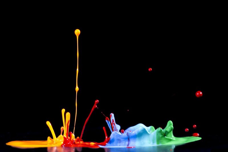 colorful paint splashing