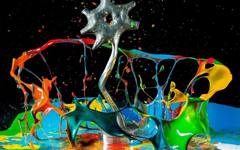 Colorful paint splashing award