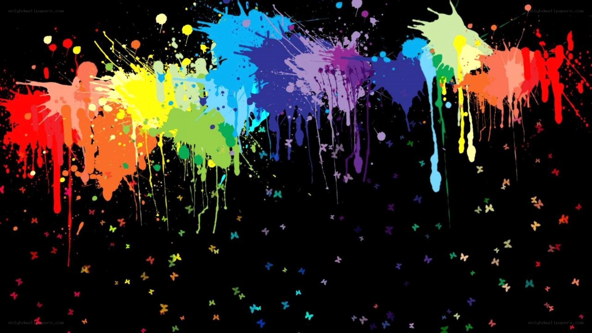 colorful paint splatter art