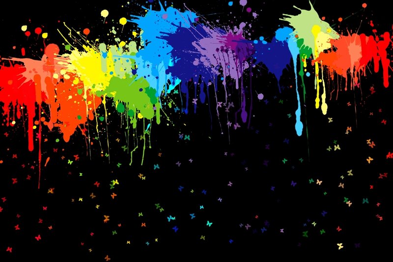 colorful paint splatter art