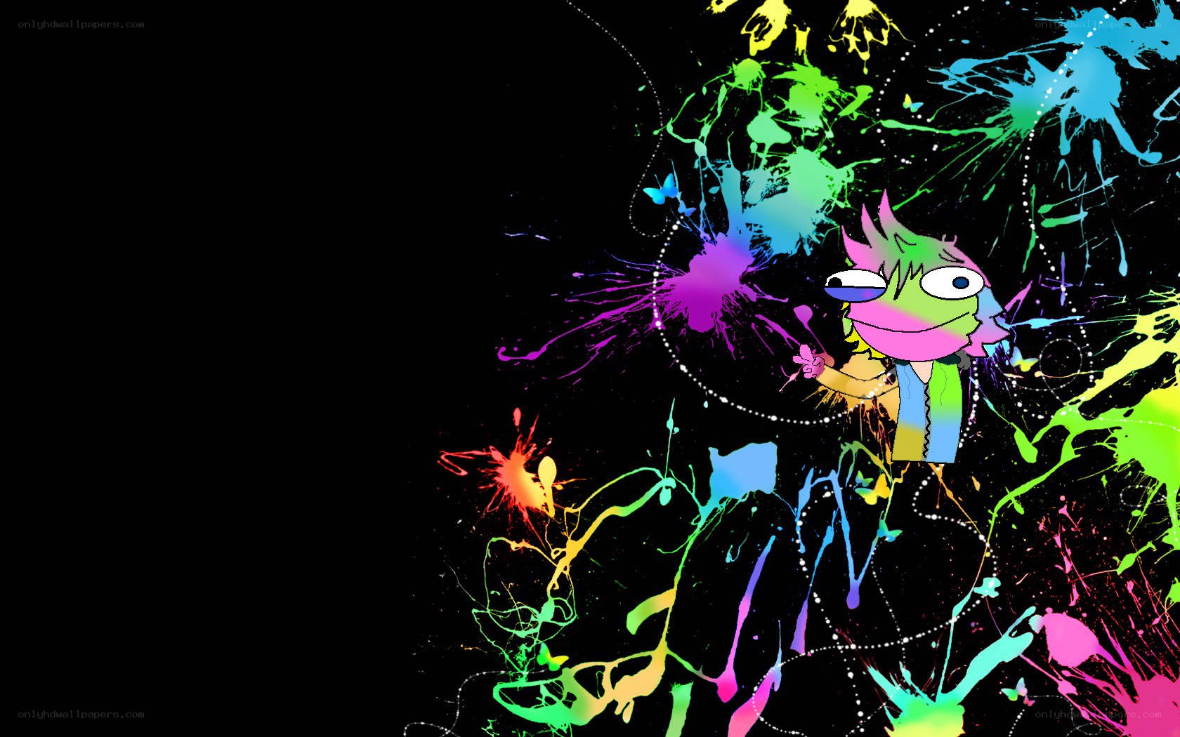 colorful paint splatter art