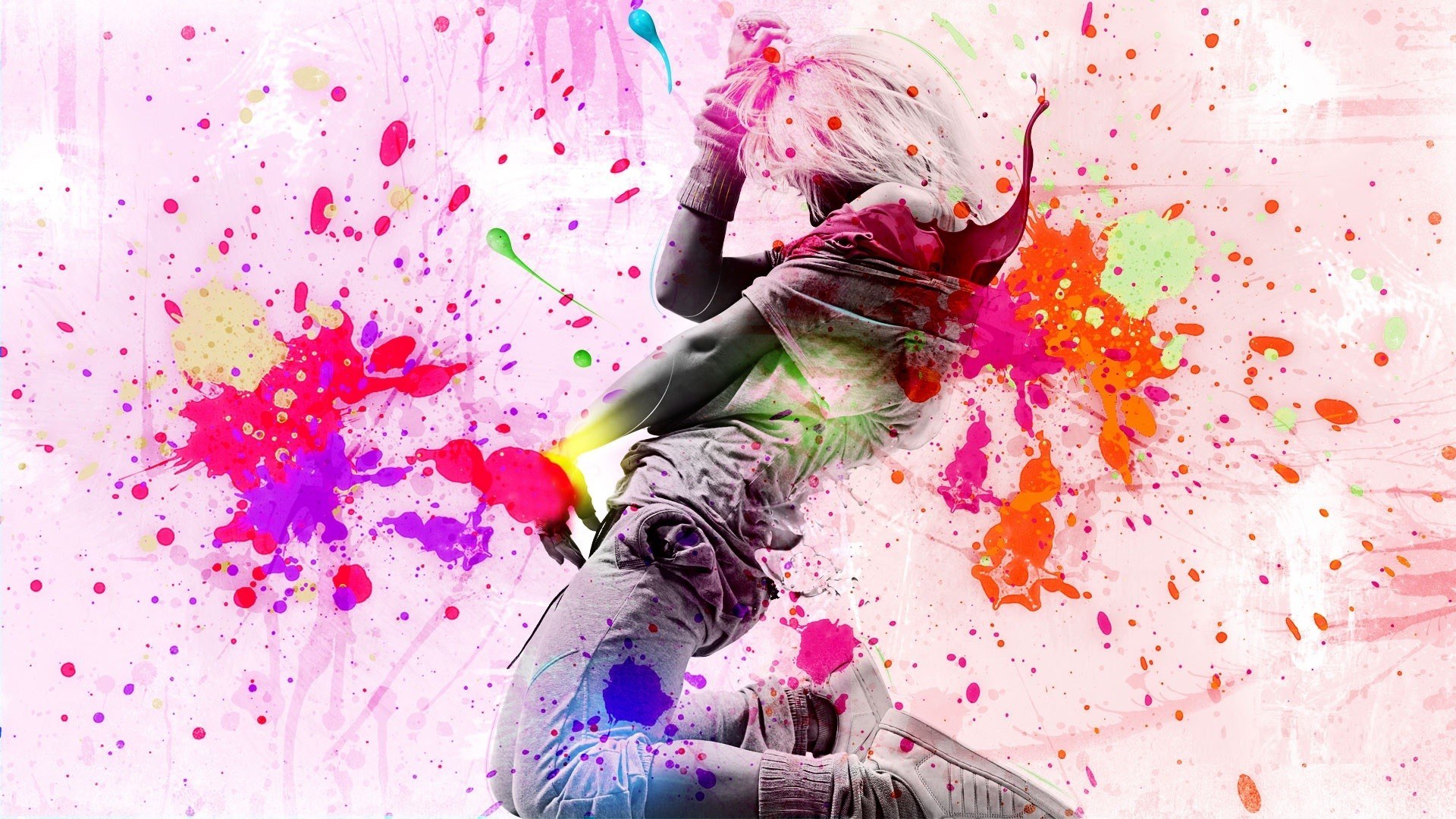 colorful paint splatter art