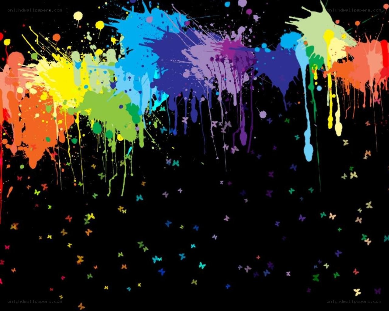 colorful paint splatter art