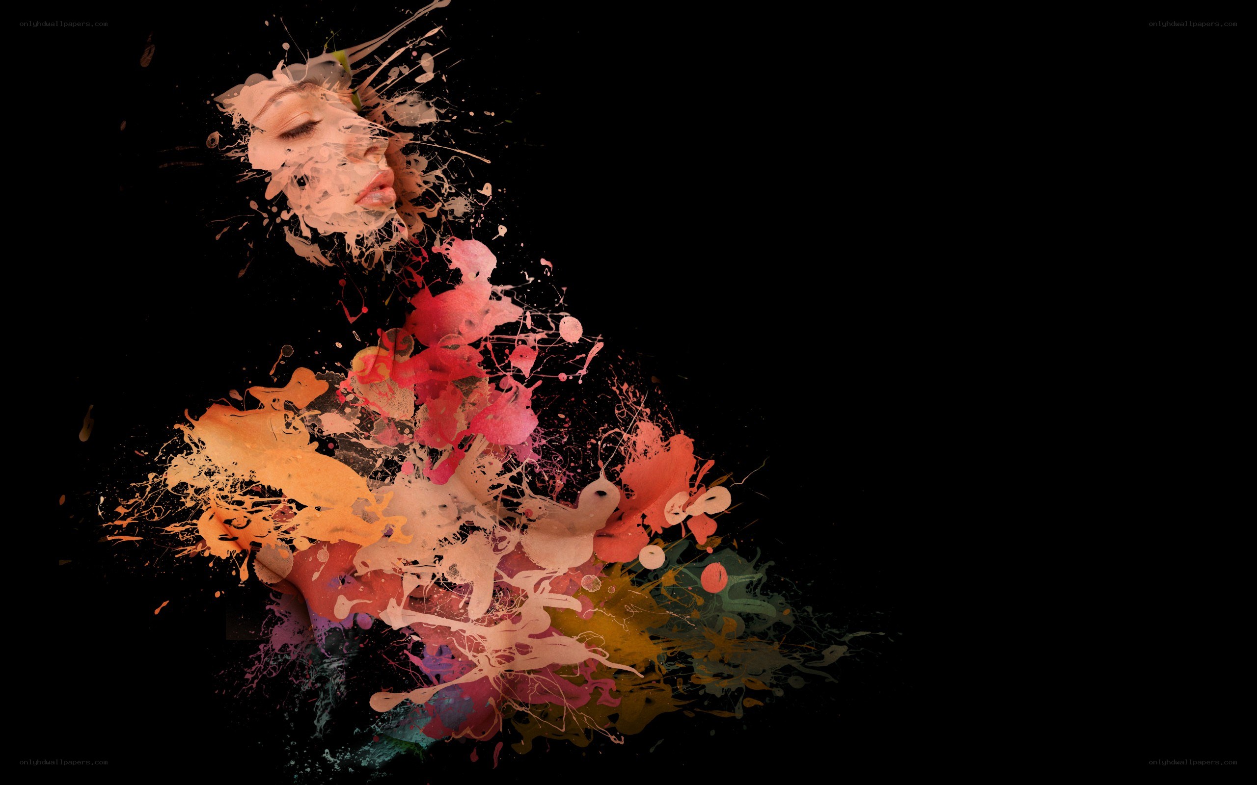 colorful paint splatter art