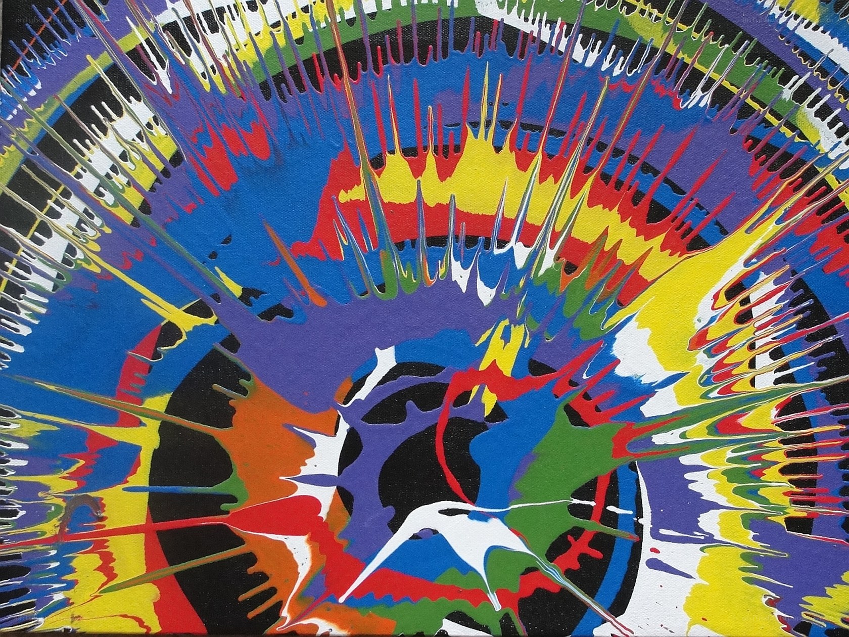 Colorful paint splatter art