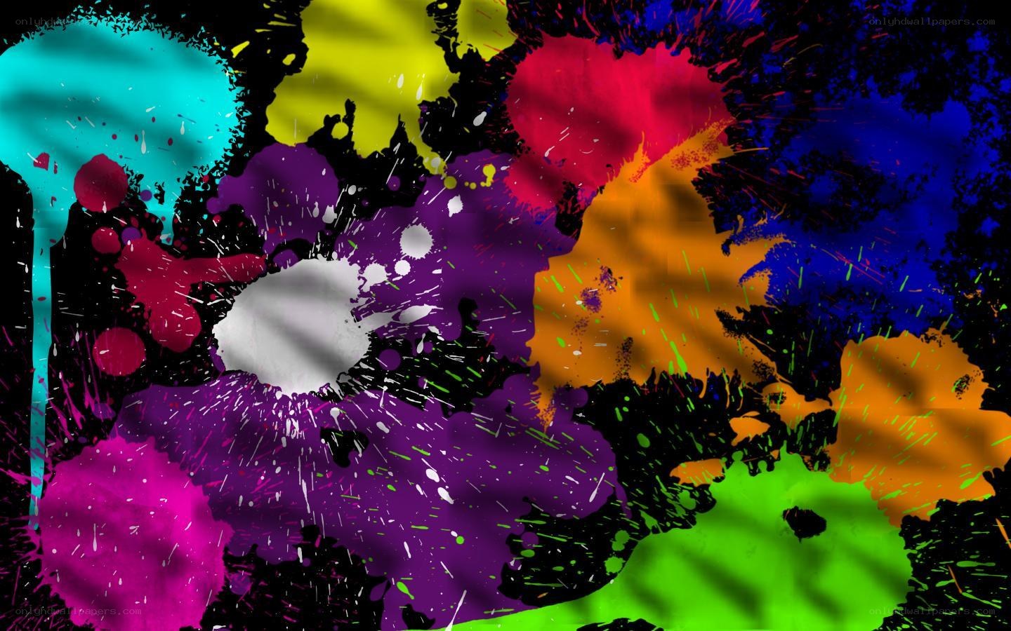 colorful paint splatter art