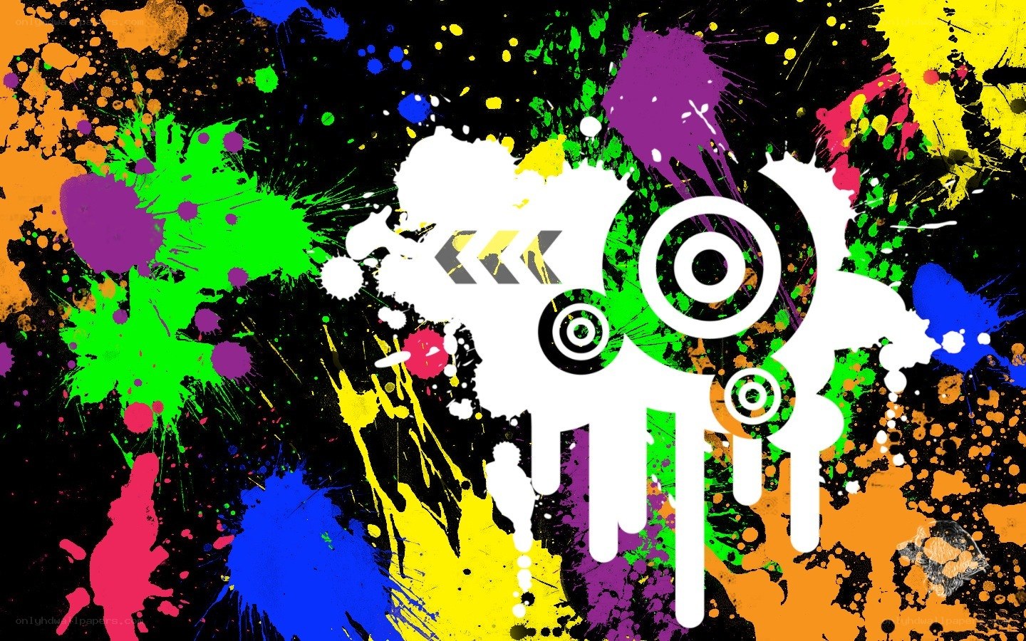 colorful paint splatter art