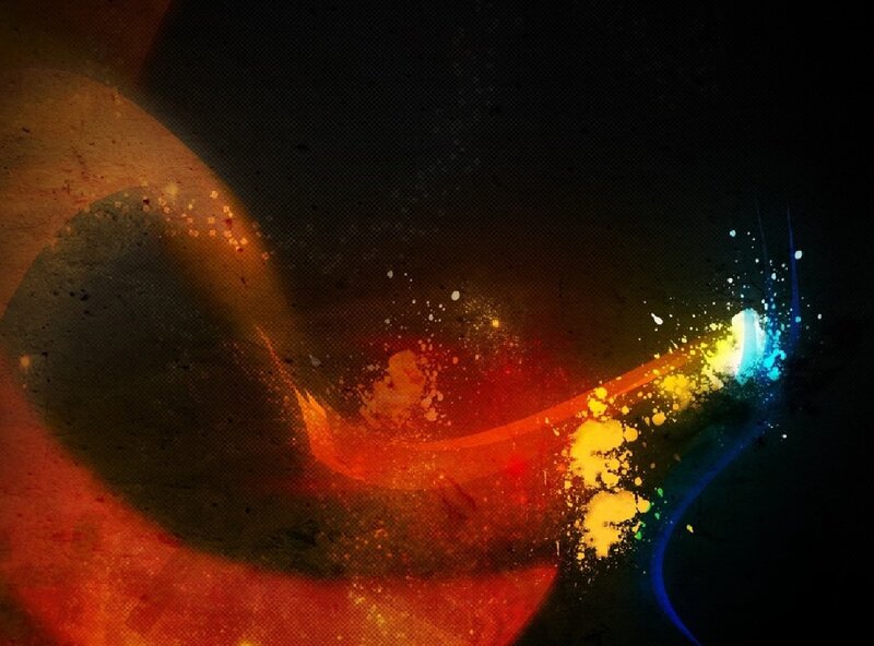 Colorful Paint Splatter — Black, Dynamic, Abstract