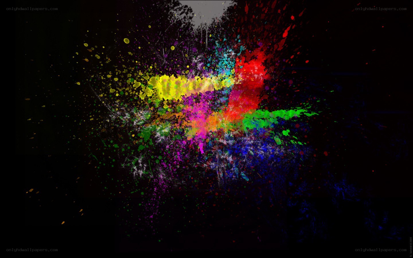 colorful paint splatter explosion