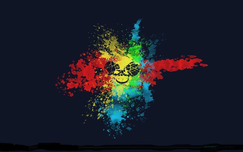 colorful paint splatter explosion