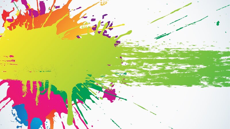 Colorful Paint Splatter — Green, Vibrant, Abstract, Splatters